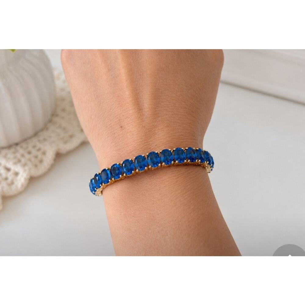 Ruff Skch Blue Jewel Candy Stretch Bracelet New - Picture 3 of 3